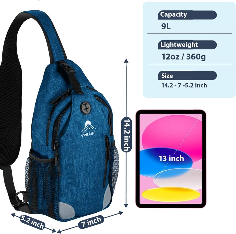 VPBAGE Store Structured Sling Backpack with Oversized Strap Pocket (Fits Power Bank) - Heavy Duty Water Resistant Crossbody Bag for Tech & Travel - Thick Padded Bottom Anti-Theft Daypack (Fits Tablet/Console) - Image 4